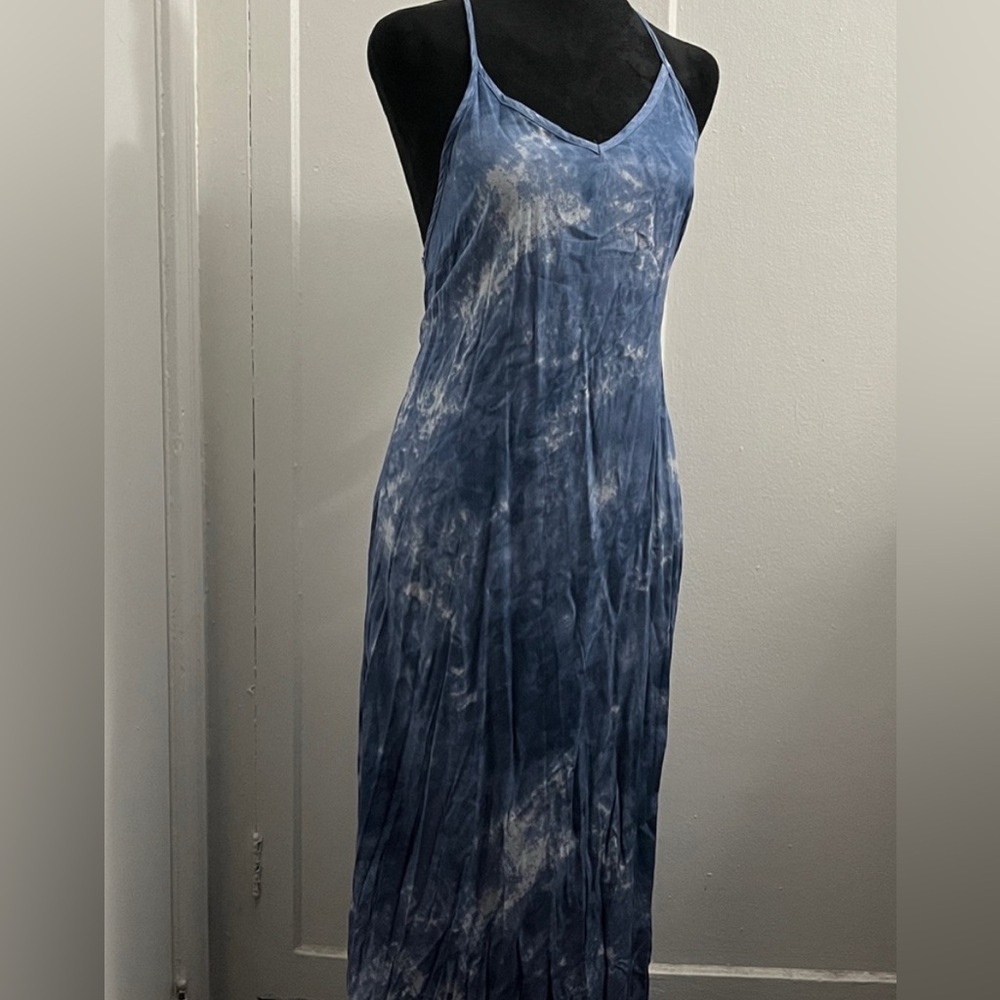 Solitaire swim blue tie-dye dress